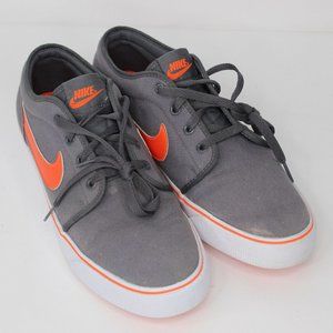 Men's Nike Toki Low Grey Orange Canvas Skate Shoes